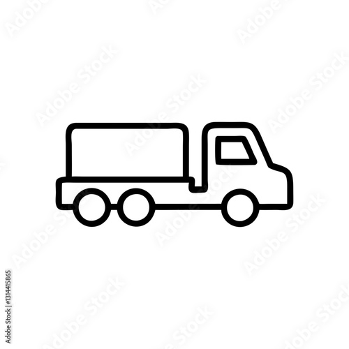 Outline icon of a cargo truck for transportation and logistics
