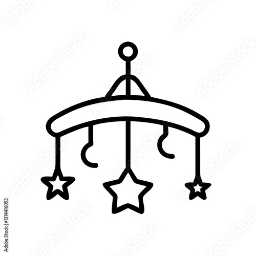 Outline icon of a baby crib