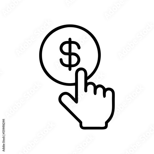 Outline icon of online payment or financial transaction