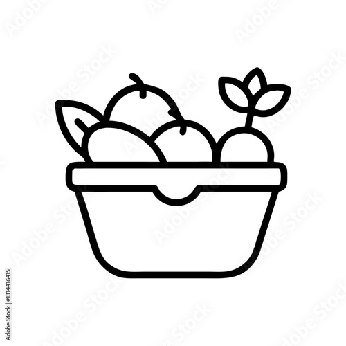 Outline icon of a Harvest basket