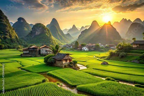 Yangshuo China Pastoral Scenery, Rural Charm, Artistic Photography