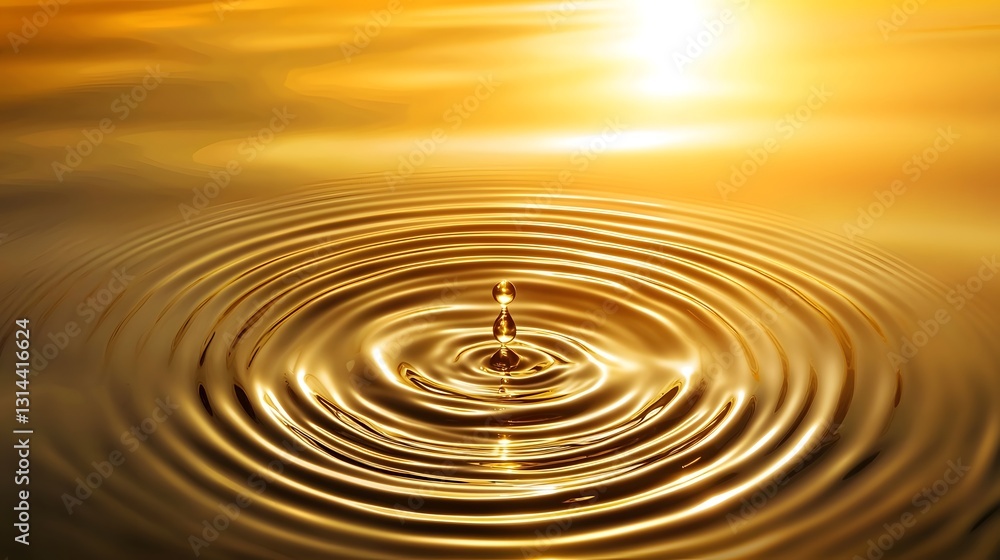 Glowing Golden Ripples of Tranquil Reflection for Luxury Wellness Branding Glowing Golden Ripples of Tranquil Reflection for Luxury Wellness Branding