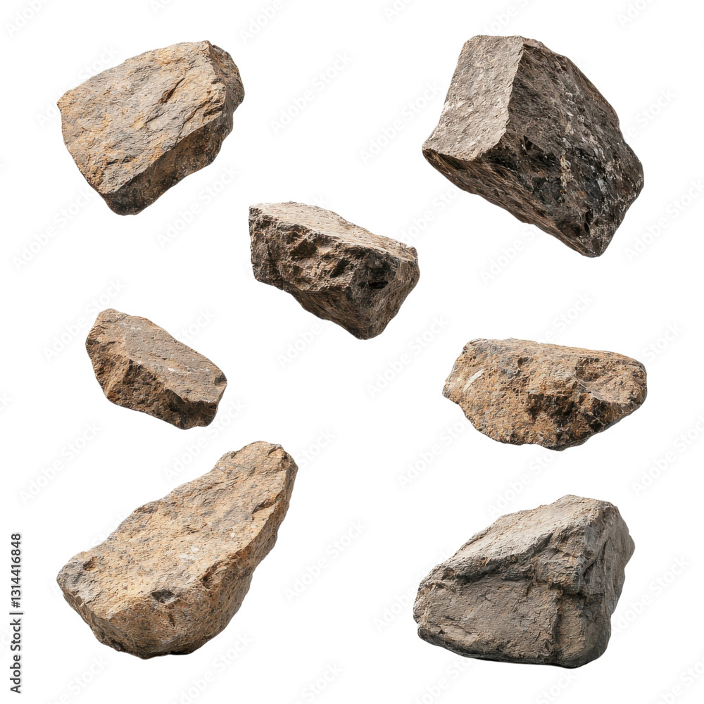 Obraz premium A collection of various textured rocks showcasing different shapes and sizes.