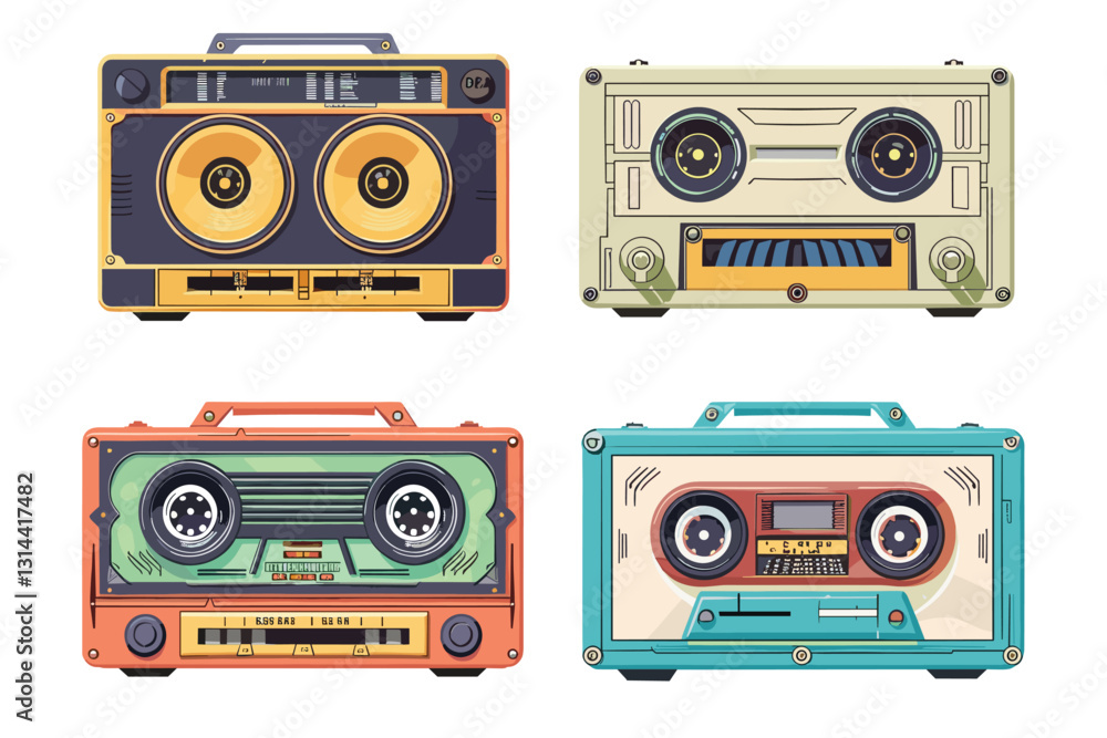 Fototapeta premium Vintage Radio Cassette Recorder Boombox 