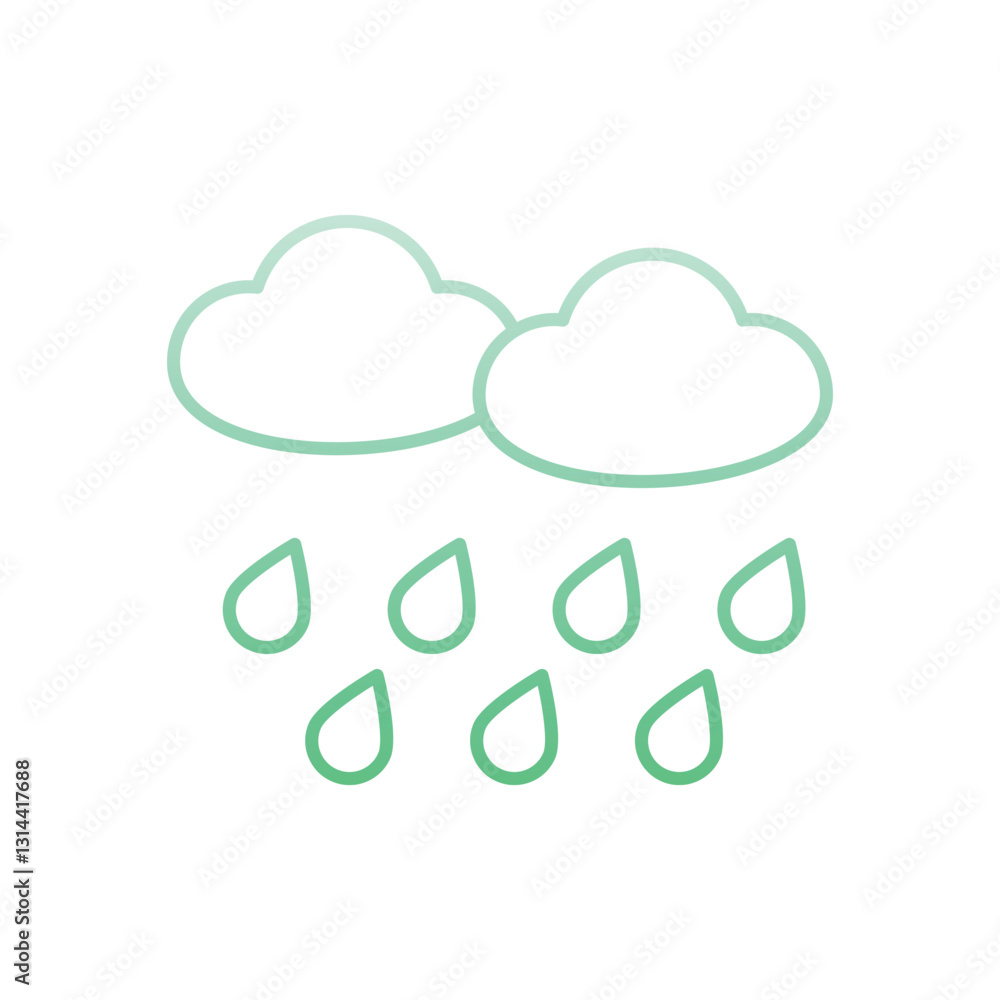 Rain Vector icon