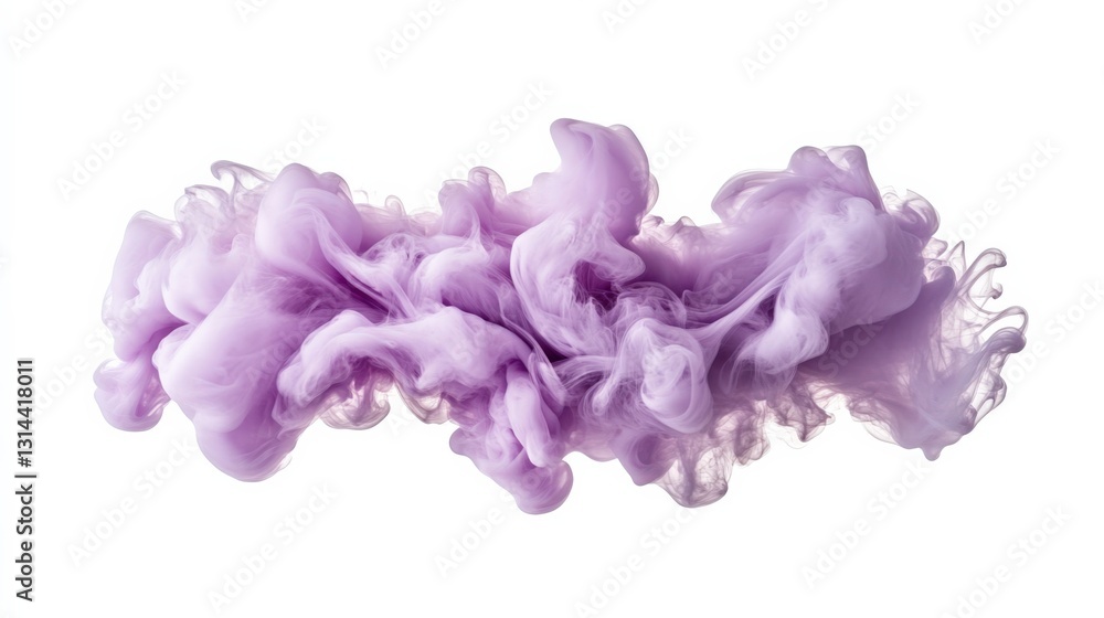Obraz premium Dynamic lavender smoke swirl artistic studio abstract image soft background close-up view visual concept for creativity