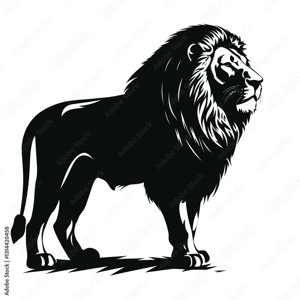 Fototapeta premium black silhouette of a lion