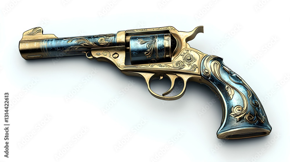 a fancy looking revolver on a white background