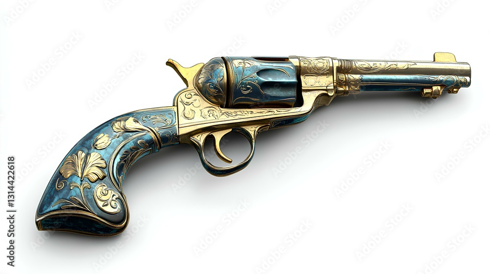 a fancy looking revolver on a white background