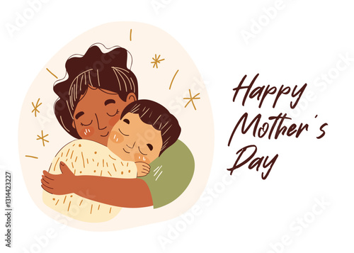 Warm Mother's Day Hug. A celebration of Mother's Day, maternal love, warmth, and appreciation.