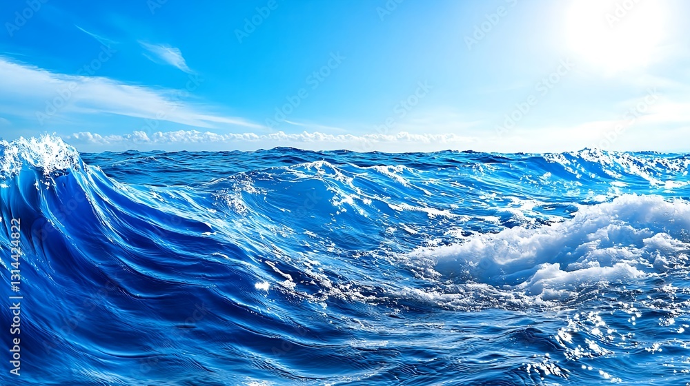 Ocean Waves, Blue Sea, Sunny Day - Nature photography Ocean Waves, Blue Sea, Sunny Day - Nature photography