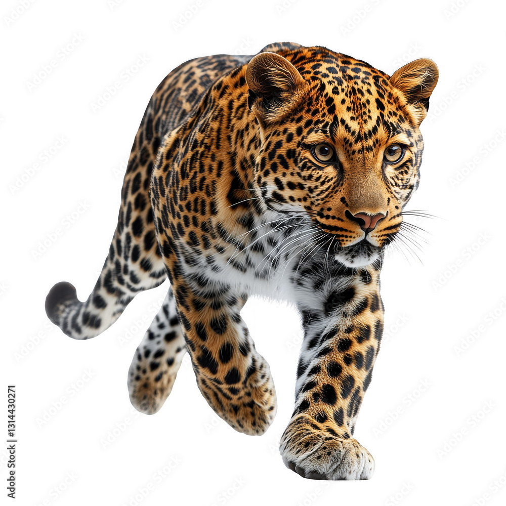 Obraz premium Leopard isolated on white background.PNG