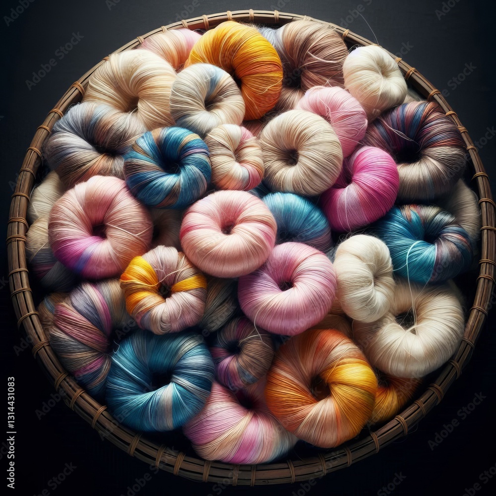Degummed and Dyed Silk Yarn Silk yarn that has undergone both de Degummed and Dyed Silk Yarn Silk yarn that has undergone both de
