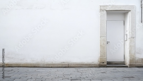White wall, blank wall for mockup in the streets of Vienna city, daytime, natural light