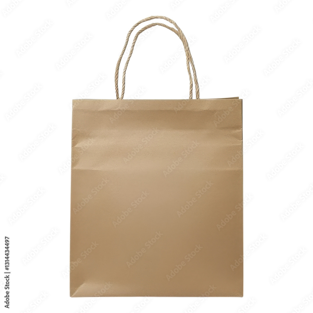 A plain brown paper shopping bag with twisted handles. A plain brown paper shopping bag with twisted handles.
