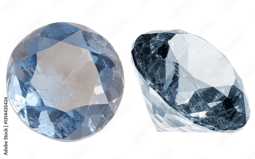 Fototapeta premium A brilliant blue zircon gemstone featuring an exquisite cut is showcased, its vibrant blue hue and exceptional clarity rendering it perfect for incorporation into luxurious jewelry pieces, set