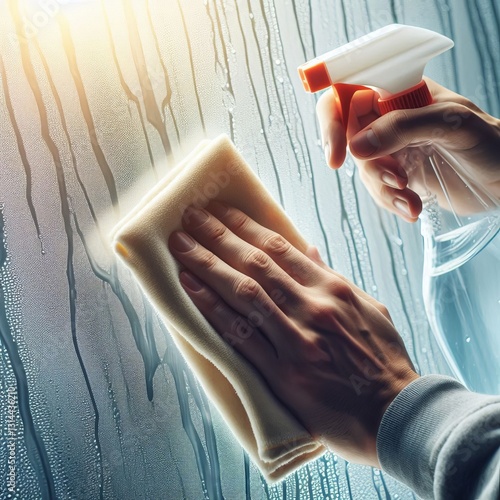 Clean with a glass cleaner or a solution of water and vinegar us