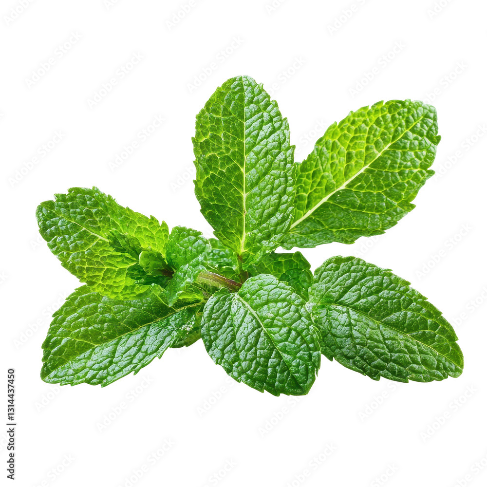 Fresh mint leaves on a transparent background Fresh mint leaves on a transparent background