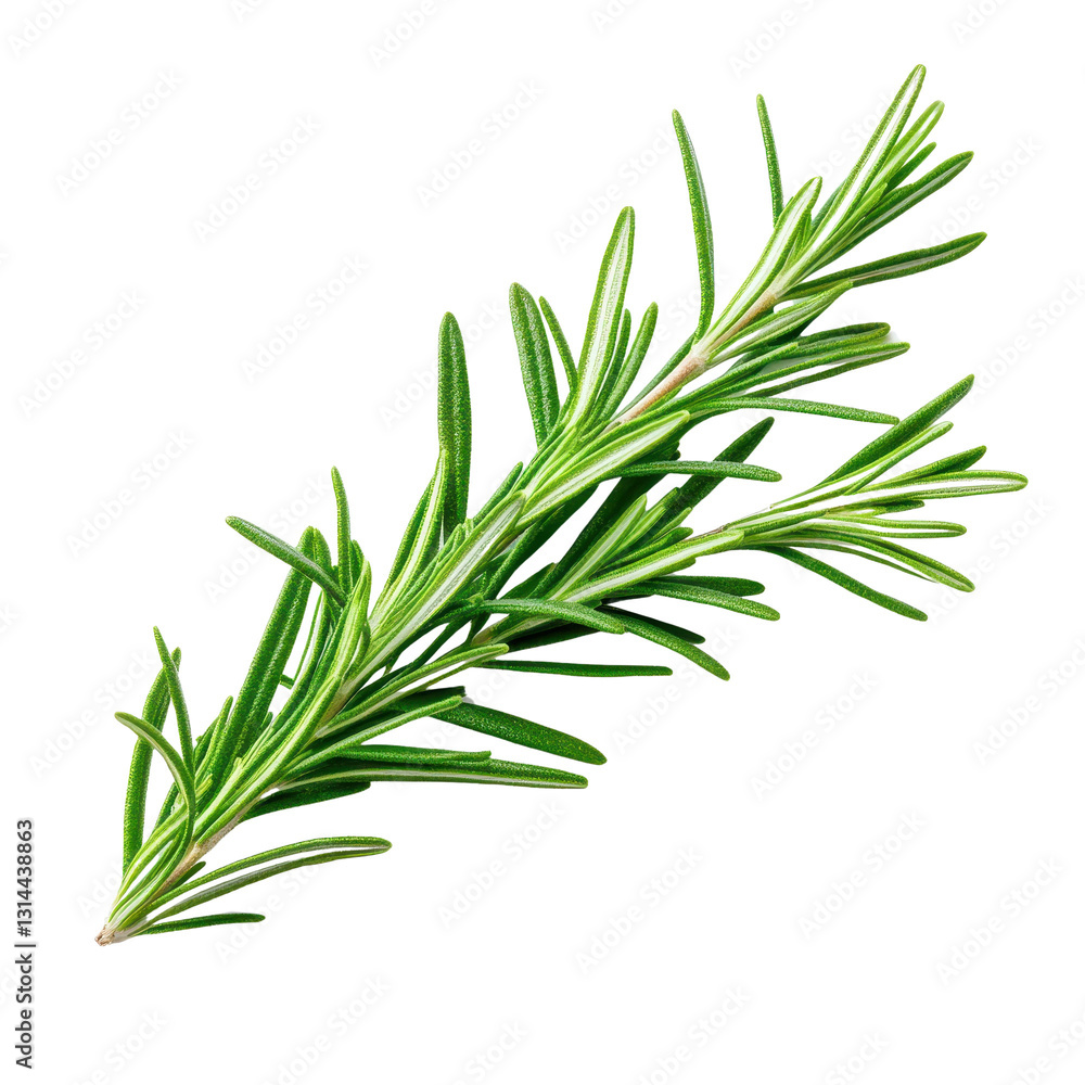 Fototapeta premium Fresh rosemary sprig isolated on transparent background