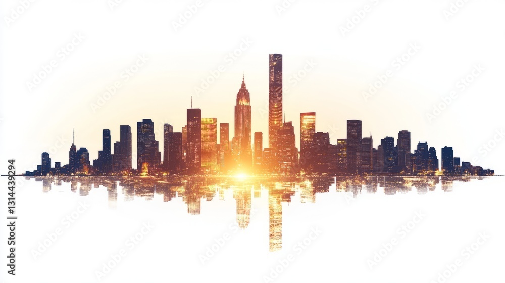 City Vibrant City Scene Glowing Skyline Lights Dusk City Vibrant City Scene Glowing Skyline Lights Dusk
