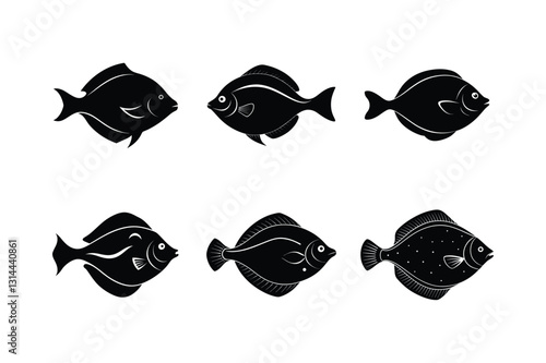 Sandwhisper Flounder silhouette vector illustration