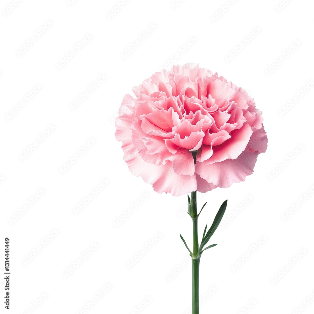 Elegant pink carnation flower on a transparent background Elegant pink carnation flower on a transparent background