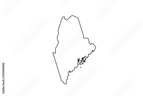 Map of Maine state, US