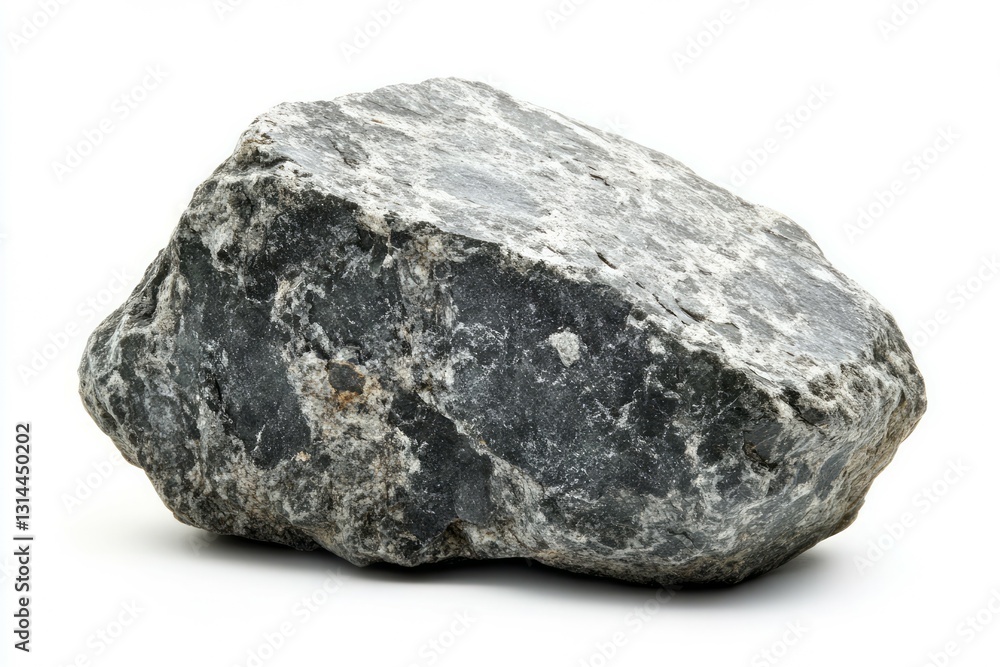 Large dark rock on white background texture and form. Neural network AI generated Large dark rock on white background texture and form. Neural network AI generated