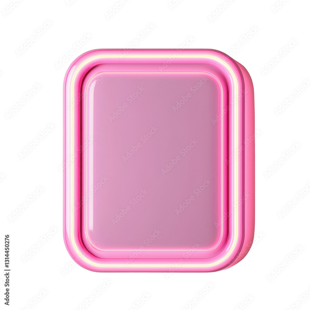 Glossy pink rectangular frame with neon accents Glossy pink rectangular frame with neon accents