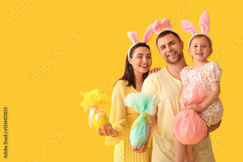 Happy family in bunny ears ...