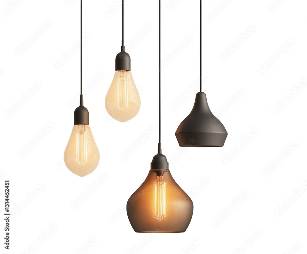 Hanging Pendant Lamp – A Stylish Pendant Light Fixture Isolated on White Background Hanging Pendant Lamp – A Stylish Pendant Light Fixture Isolated on White Background