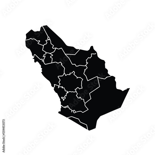 Saudi Map Silhouette Vector Design 
