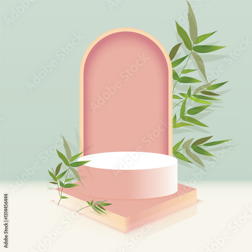 simple and clean skin care podium design with attractive  colors
