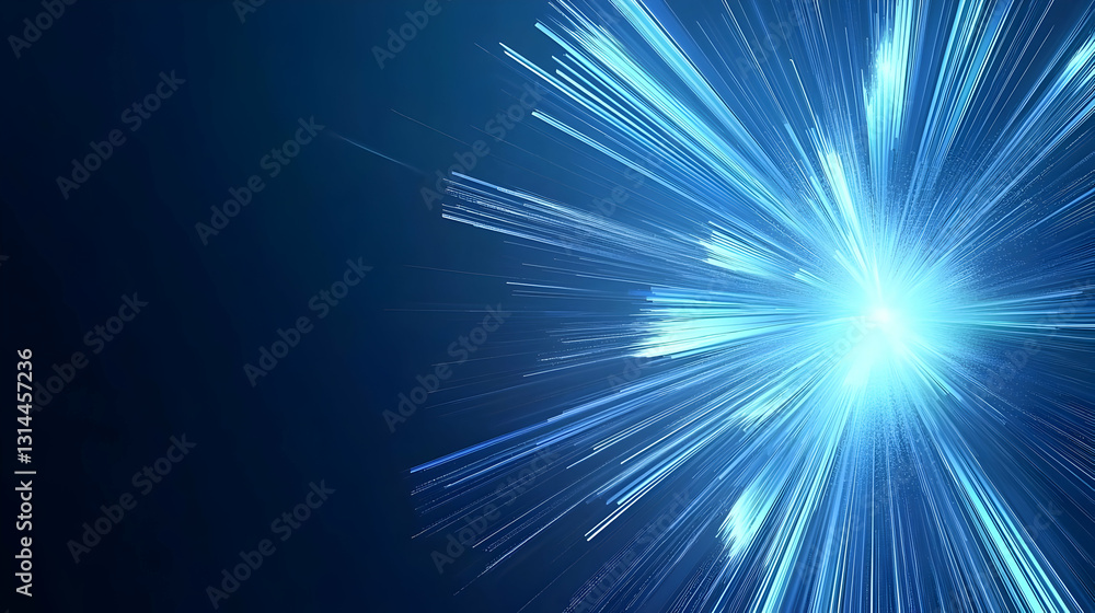 Obraz premium Abstract Blue Light Explosion On Dark Background