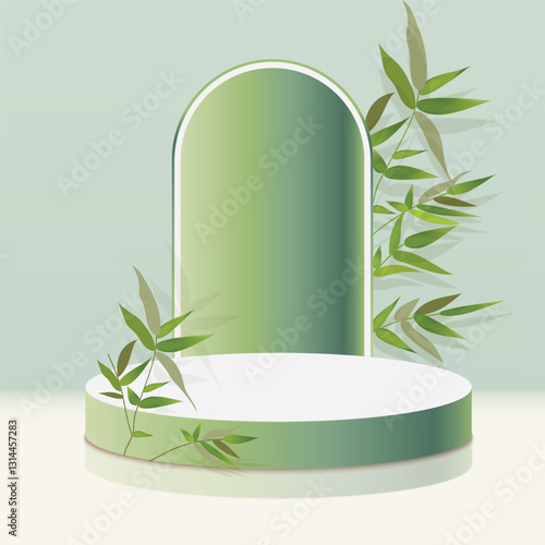 simple and clean skin care podium design with attractive  colors