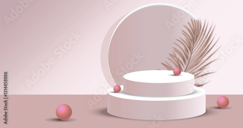simple and clean skin care podium design with attractive  colors
