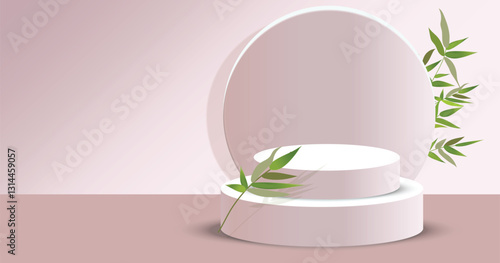 simple and clean skin care podium design with attractive  colors
