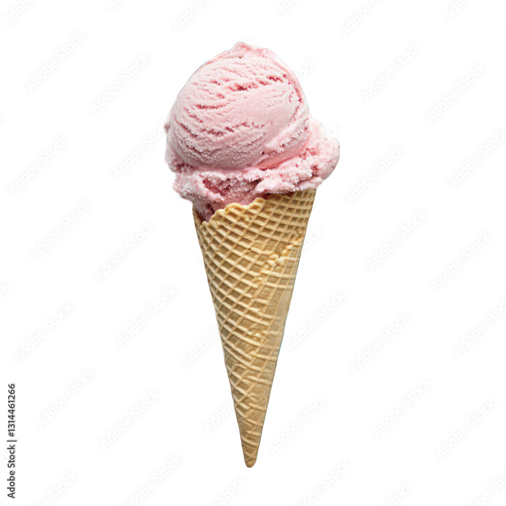 Strawberry Ice Cream Cone Image isolated on transparent background Strawberry Ice Cream Cone Image isolated on transparent background