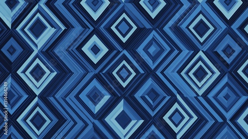 Modern Blue Geometric Seamless Pattern
