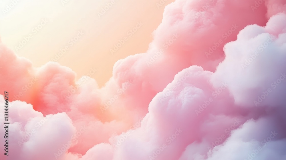 Pink And Golden Clouds Forming An Ethereal Skyscape. Pink And Golden Clouds Forming An Ethereal Skyscape.