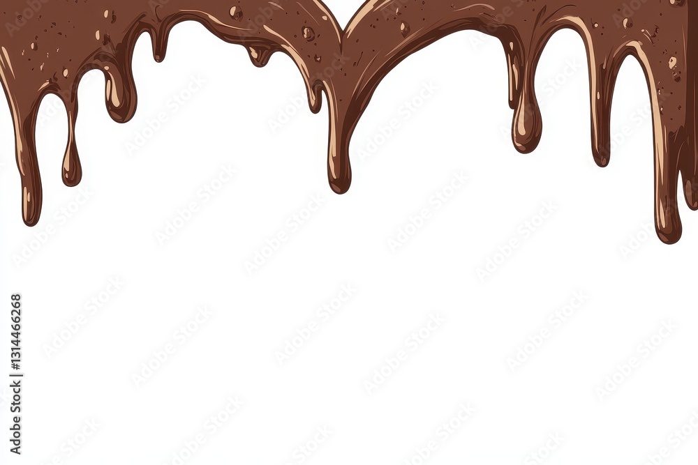 Melting Chocolate Heart Shape Dripping on White Background Melting Chocolate Heart Shape Dripping on White Background