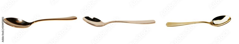 The antique golden spoon showcases a unique, rustic finish and elaborate detailing, accompanied by a vintage patina, isolated on a transparent background in png The antique golden spoon showcases a unique, rustic finish and elaborate detailing, accompanied by a vintage patina, isolated on a transparent background in png