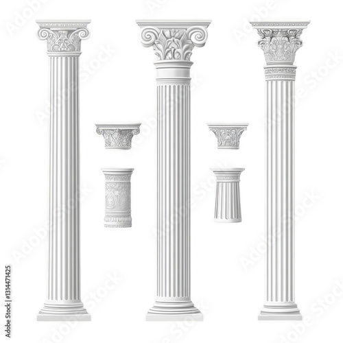 Elegant Collection of Classical Architectural Columns in Various Sizes