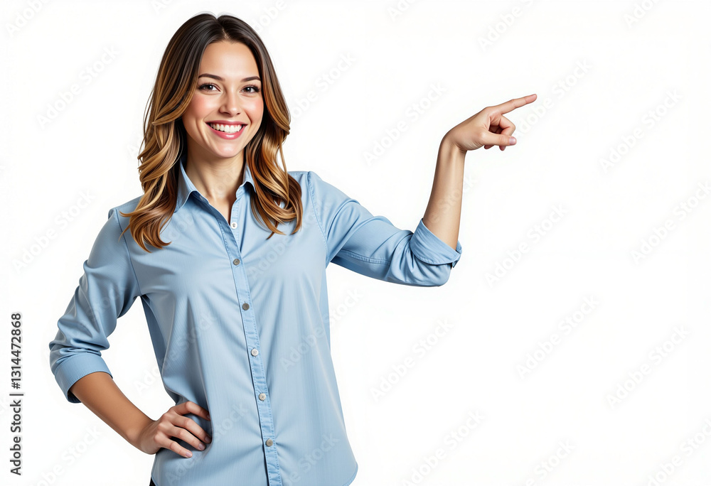 Young woman making positive hand gestures with a cheerful smile. Young woman making positive hand gestures with a cheerful smile.