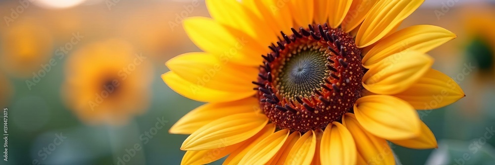 Close up of sunflower in various pastel shades, art, painting Close up of sunflower in various pastel shades, art, painting