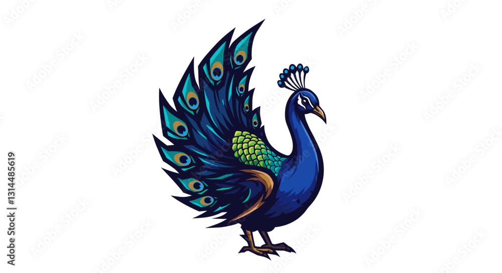 A colorful peacock displaying its vibrant plumage. A colorful peacock displaying its vibrant plumage.