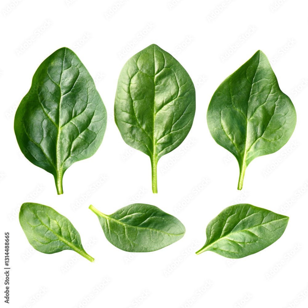 Fresh Green Spinach Leaves Isolated Black Background Studio Shot Fresh Green Spinach Leaves Isolated Black Background Studio Shot