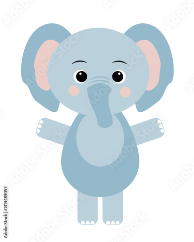 Elephant vector illustration. Children's typography.