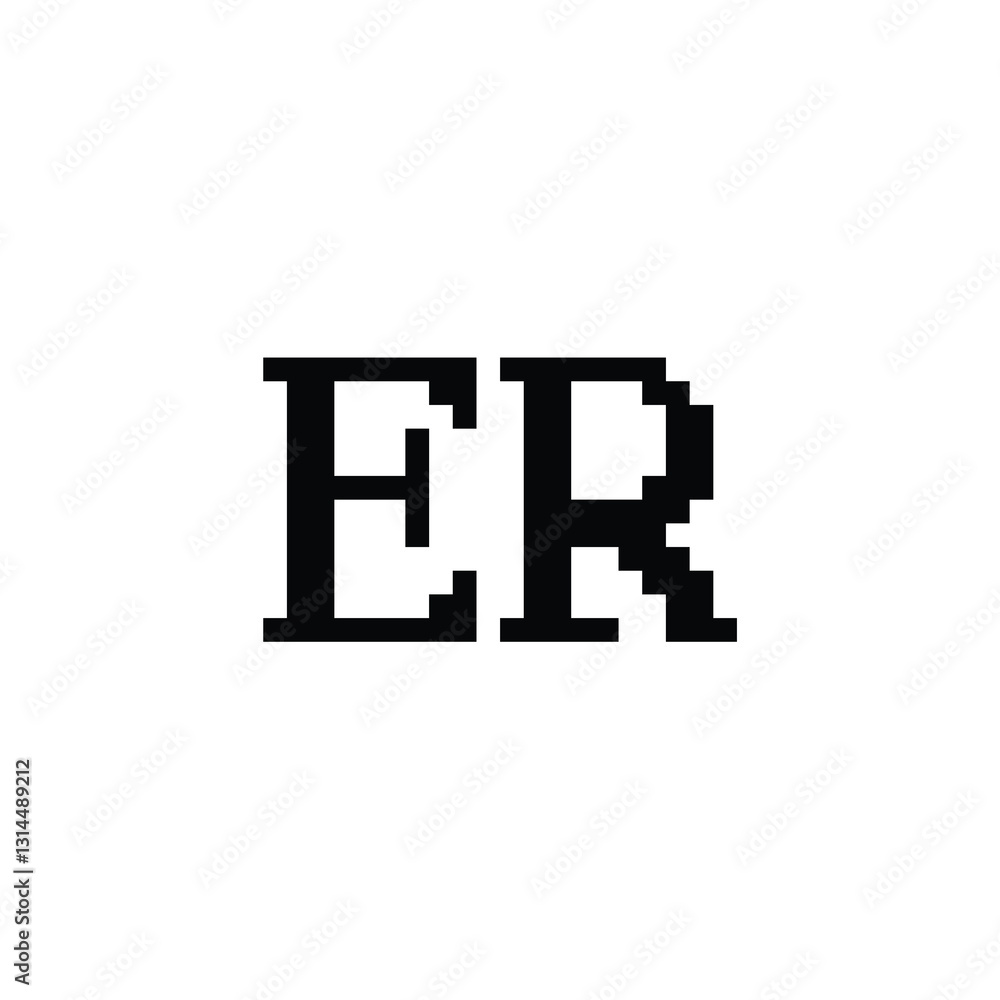 Obraz premium ER monogram logo design letter text name symbol monochrome logotype alphabet character simple logo