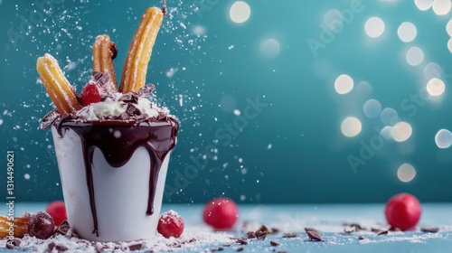 Hot and crispy churros dipped in rich chocolate sauce